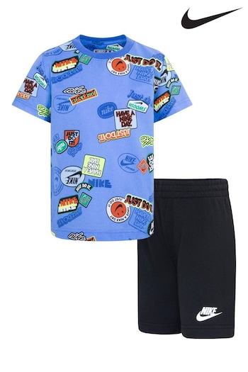 Nike edition Black Little Kids T-Shirt and Shorts Set (Q45154) | £35