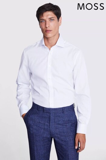 MOSS Blue Regular Fit Sky Bengal Stripe Shirt (Q45176) | £50
