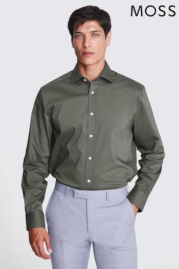 MOSS Regular Fit Green Stretch Shirt (Q45218) | £35