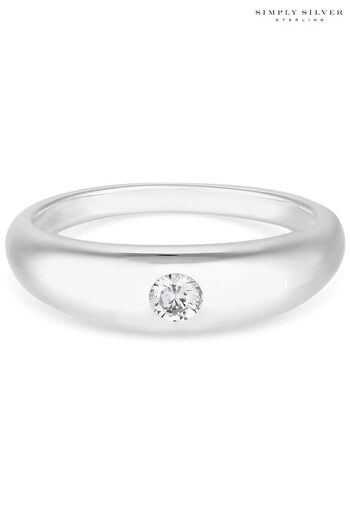 Simply Silver Silver Tone Polished And Cubic Zirconia Band Ring (Q45238) | £40