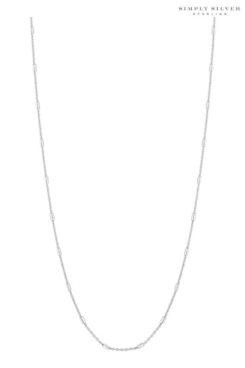 Simply Silver Sterling Silver Fine Station Necklace (Q45242) | £25