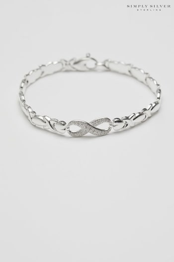 Simply Silver Silver Tone Infinity Kiss Bracelet (Q45259) | £95