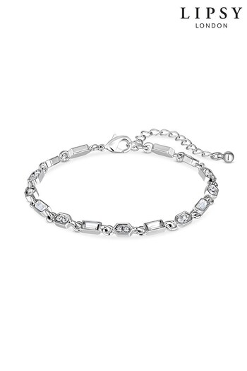 Lipsy Jewellery Silver Tone Baguette Detail Fine Bracelet (Q45403) | £14