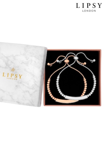 Lipsy Two Tone Bar 2 Pack Toggle Bracelet - Gift Boxed (Q45413) | £25
