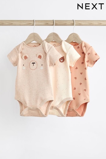 Neutral Bear Short Sleeve Baby Bodysuits 3 Pack (Q45447) | £13 - £15
