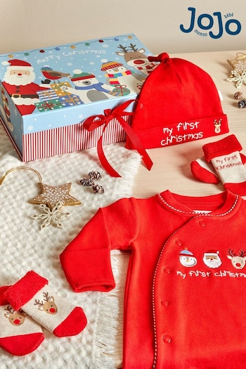 JoJo Maman Bébé Red My First Christmas Baby Gift Set (Q45483) | £39