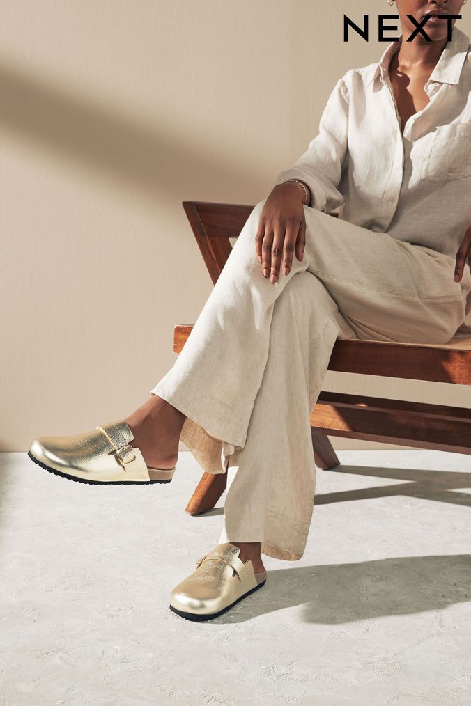 Metallic mules uk hot sale