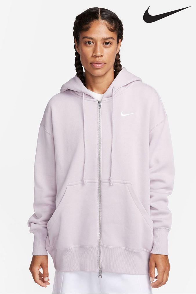Nike pink longline hoodie store