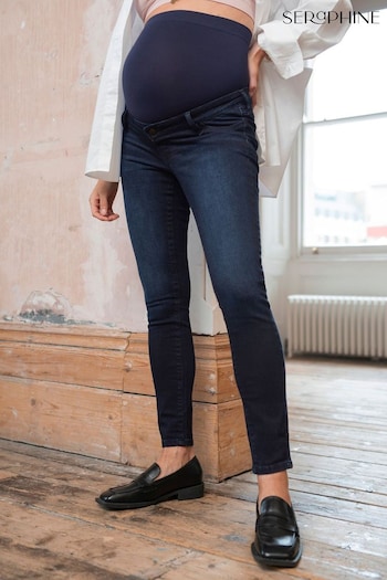 Seraphine Blue Bodhi Skinny Overbump Jeans poppers (Q45650) | £59