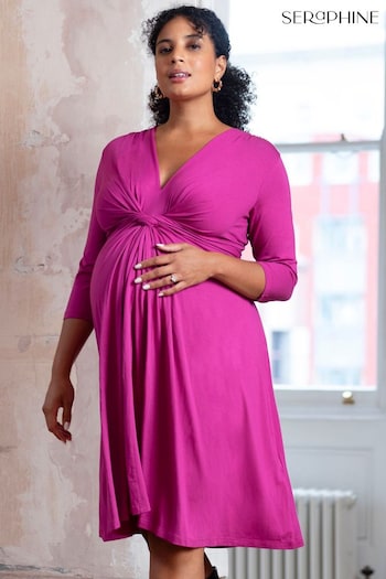 Seraphine Pink Jersey Knot Dress (Q45679) | £65