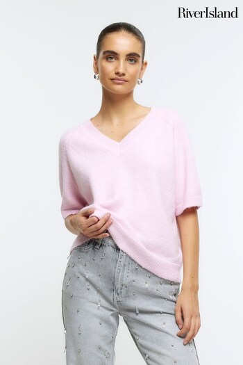 River Island Pink Knitted T Shirt (Q45821) | £28