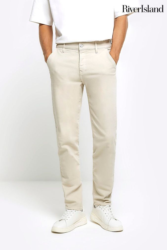 Cream jeans river island sales
