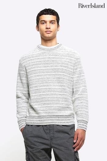 River Island Natural Multicolour Space Dye Crew Neck Jumper (Q45851) | £40