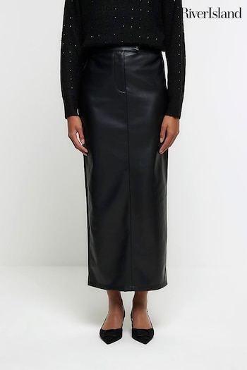 River Island Black Column Tailored Skirt (Q45864) | £40