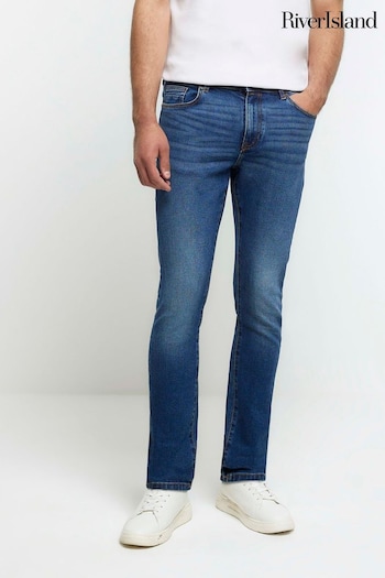 River Island Blue Medium Wash Skinny Jeans (Q45905) | £30