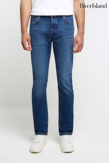 River Island Blue Slim Fit Medium Wash Jeans (Q45928) | £30