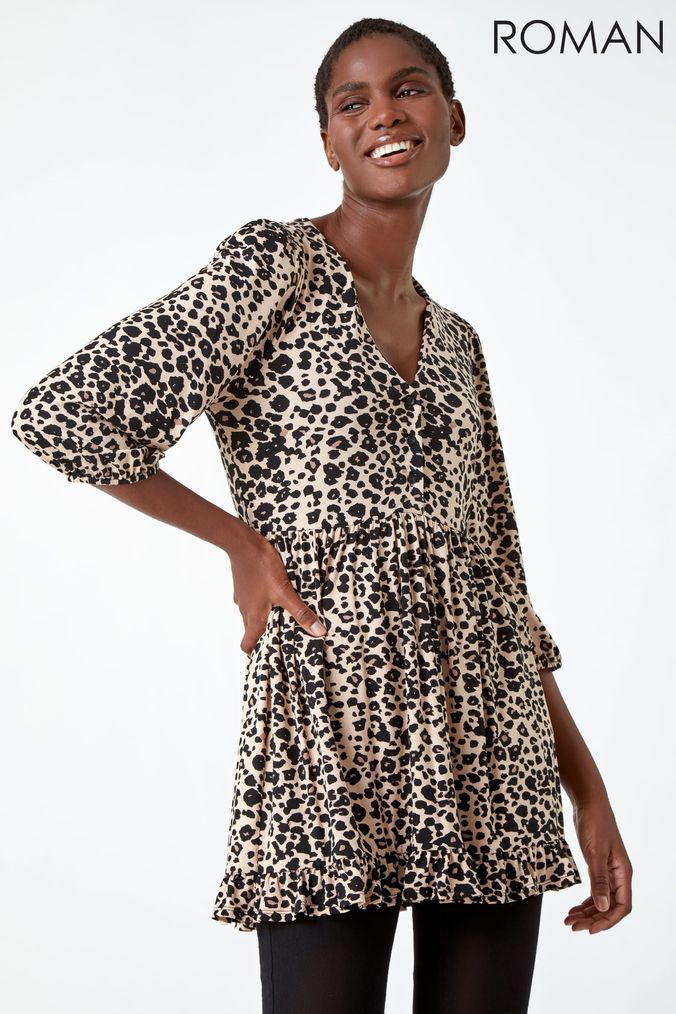 Leopard print smock top new arrivals