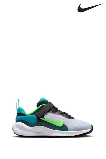 Nike colored Black/Green Junior Revolution 7 Trainers (Q46061) | £38