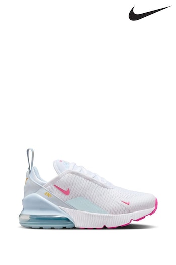 Nike White/Pink Air Max 270 Little Kids' Shoe (Q46076) | £75