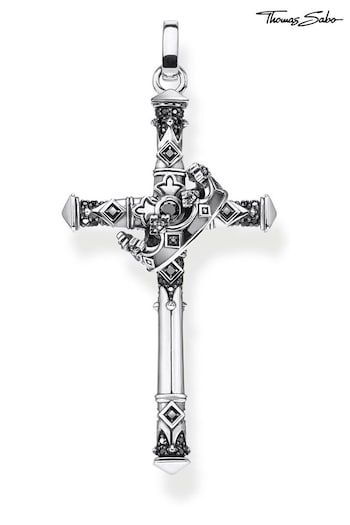 Thomas Sabo Black Majestic Crown Cross Pendant (Q46116) | £298