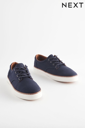 Navy Canvas Derby Trainers (Q46134) | £30