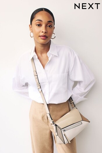 Tan Brown Aysmmetric Cross Body Bag (Q46212) | £34