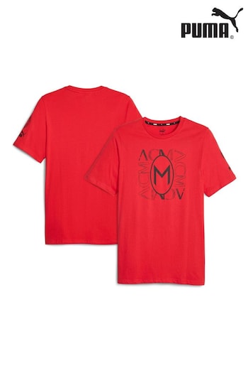 Puma Red AC Milan FtblCore Graphic T-Shirt (Q46230) | £26