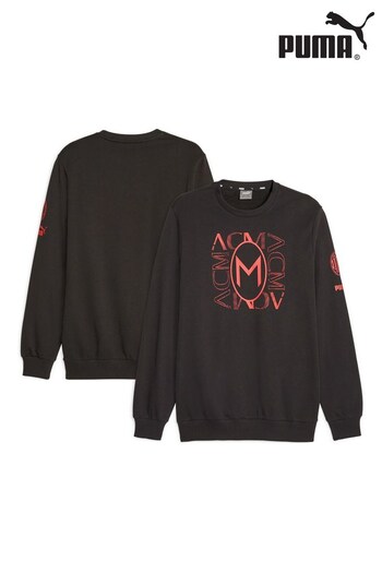 Puma silver Black AC Milan FtblCore Graphic Crew Sweatshirt (Q46231) | £55