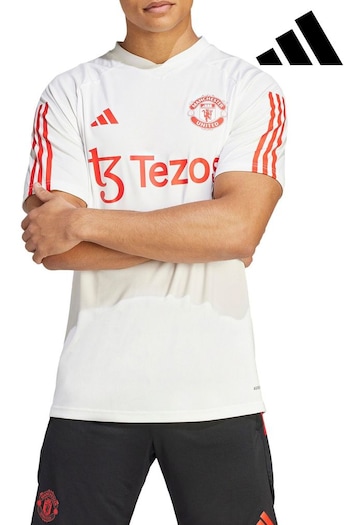 adidas White Manchester United Training Jersey (Q46272) | £40