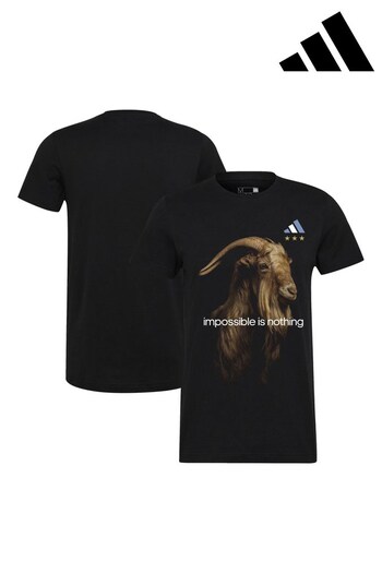 adidas Black Argentina Messi GOAT T-Shirt (Q46285) | £35