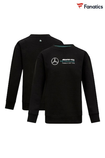 Fanatics Mercedes AMG Petronas F1 Crew Black Sweatshirt (Q46576) | £81