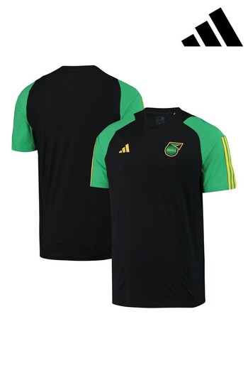 adidas Black Jamaica Training Cotton T-Shirt (Q46583) | £38