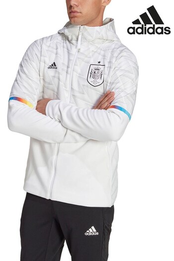 adidas White Spain World Cup Game Day Full Zip Hoodie (Q46652) | £85