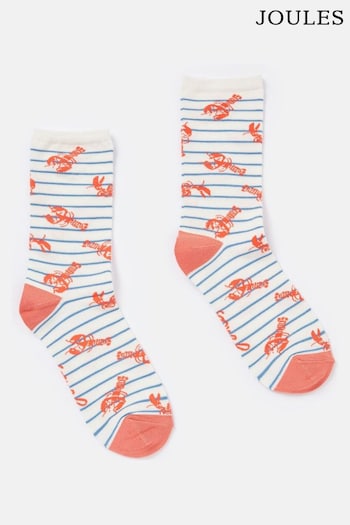 Joules Blue/White Excellent Everyday Single Ankle NA-KD (Q46662) | £7.95