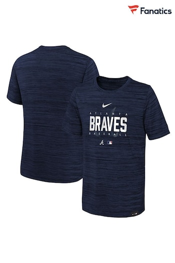 Fanatics Blue Atlanta Braves  Dri-Fit Velocity Practice T-Shirt (Q46763) | £28