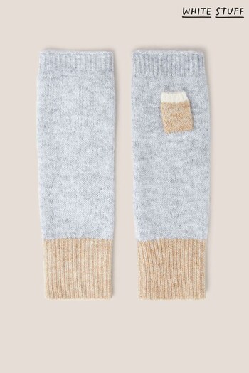 White Stuff Grey Knitted Fingerless Gloves (Q46799) | £25