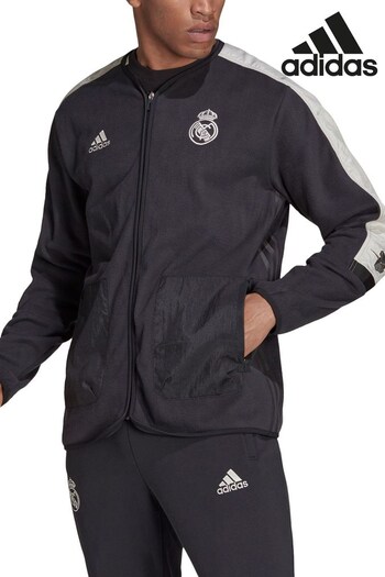 adidas Grey Real Madrid Travel Mid Layer Top (Q46868) | £85