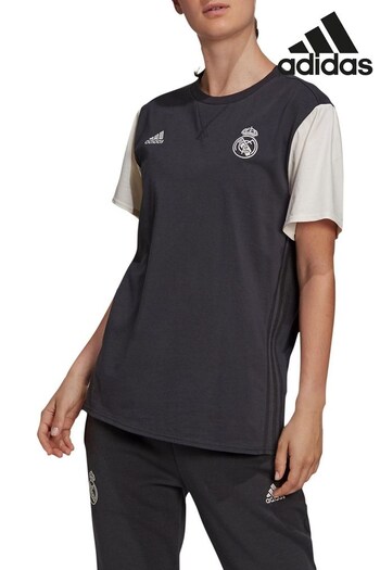 adidas Grey Real Madrid Travel T-Shirt (Q46894) | £43