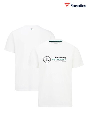 Fanatics Mercedes AMG Petronas F1 Large Logo White T-Shirt (Q46919) | £33