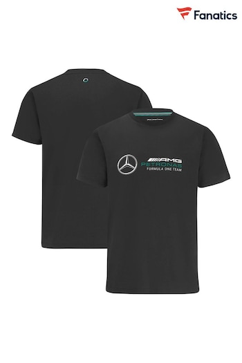 Fanatics Mercedes AMG Petronas F1 Large Logo Black T-Shirt (Q46946) | £33