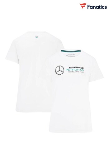 Fanatics Large Mercedes AMG Petronas F1 Logo White T-Shirt (Q46993) | £33