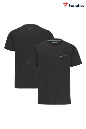 Fanatics Mercedes AMG Petronas F1 Small Logo Black T-Shirt (Q47009) | £28