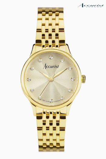 Accurist Ladies Gold Tone Dress Stainless Steel Bracelet 28mm Watch (Q47016) | £189