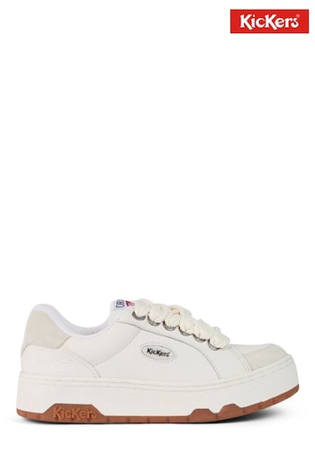 Kickers 70 Lo Leather White Trainers (Q47019) | £85