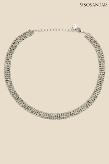 Sosandar Metallic Tone Rhinestone Choker Necklace (Q47060) | £35