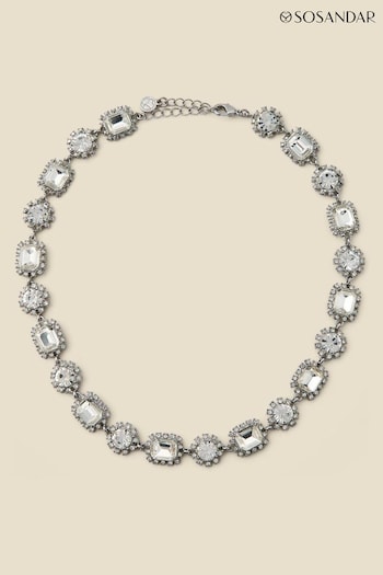 Sosandar Metallic Tone Diamante Stone Detail Necklace (Q47070) | £35