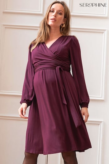 Seraphine Purple Eudora Maternity & Nursing Evening Dress (Q47085) | £149