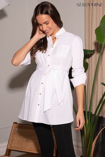 Seraphine Hilde -  White Cotton Justine Shirt (Q47088) | £59