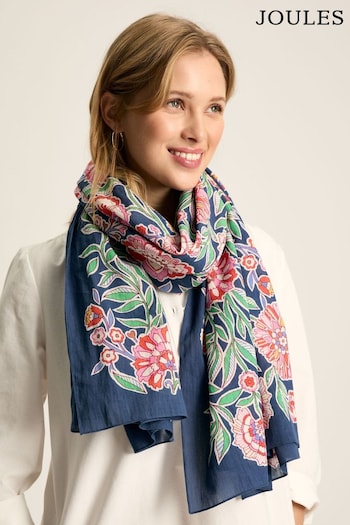 Joules Harlyn Floral Cotton Summer Scarf (Q47235) | £24.95