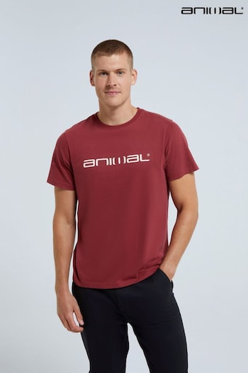 Animal Mens Red Classico Organic T-Shirt (Q47297) | £20